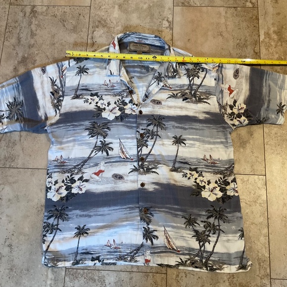 Men's Palm Island Clothing Co Short Sleeved Hawaiian Button Down Shirt Sz L - Picture 8 of 13